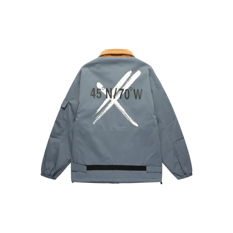 Everlast Solid Color Letter Hand-Drawn Lapel Loose Fit Thickened Puffer Jacket Unisex-3
