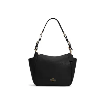 COACH Rori Grained Leather Dumpling Bag Handbag Shoulder Bag Large Size Women's Black