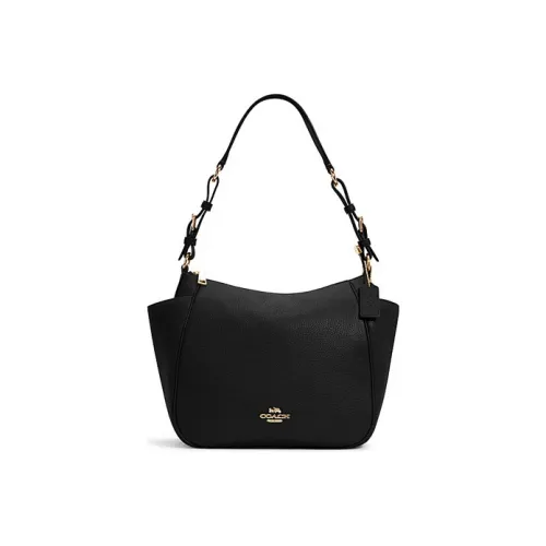 COACH Rori Grained Leather Dumpling Bag Handbag Shoulder Bag Large Size Women's Black