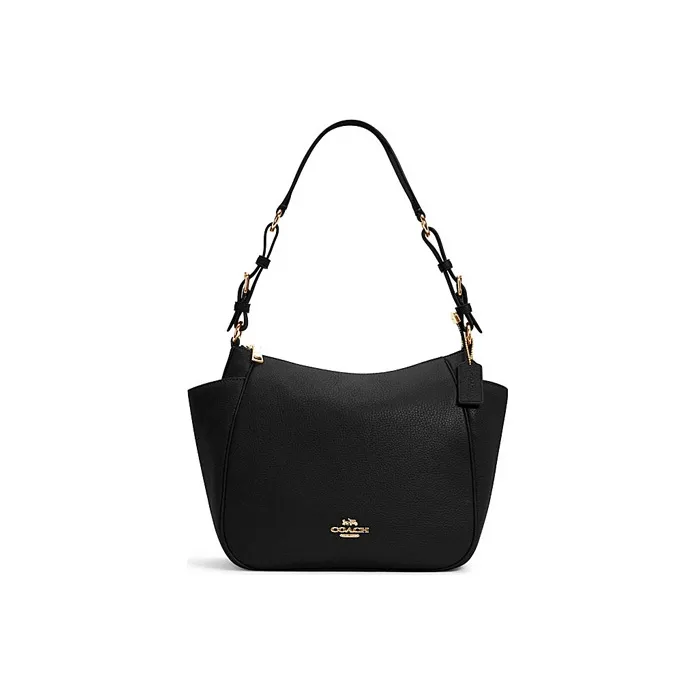 COACH Rori Grained Leather Dumpling Bag Handbag Shoulder Bag Large Size Women's Black-0
