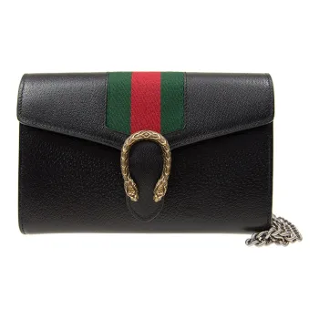 GUCCI Dionysus Leather Crossbody Bags Shoulder Bags Women's Black