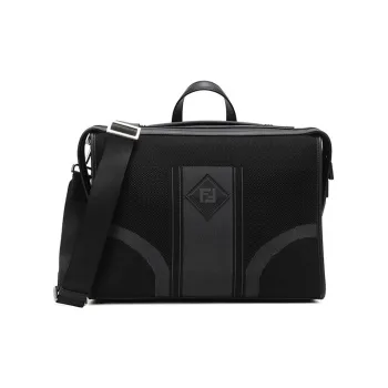 FENDI Fabric With Leather Shoulder Bag, Crossbody Bag, Handbag, Briefcase Men's Black