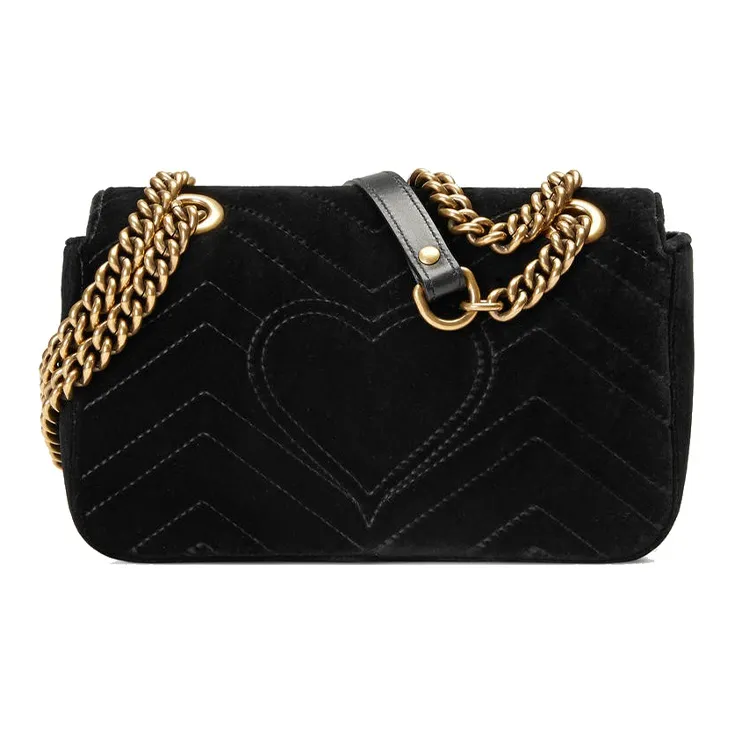 GUCCI GG Marmont Velvet Matelasse Mini Black-3