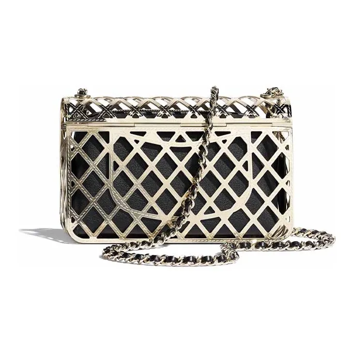 CHANEL Lambskin Evening Bag, Shoulder Bag, Crossbody Bag Regular Women's Gold-1