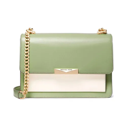 MICHAEL KORS Jade Leather Shoulder Bag Crossbody Bag Large Size Women's Avocado Green Multicolor