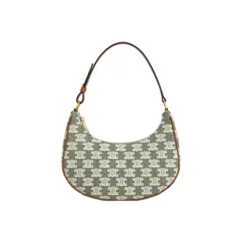 CELINE TriompheAVA Fabric Denim Handbag, Shoulder Bag, Handbag, Shoulder Bag Regular Women's Khaki Green