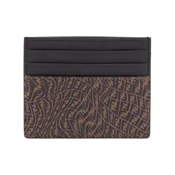 FENDI Card Holder Ff Vertigo Brown