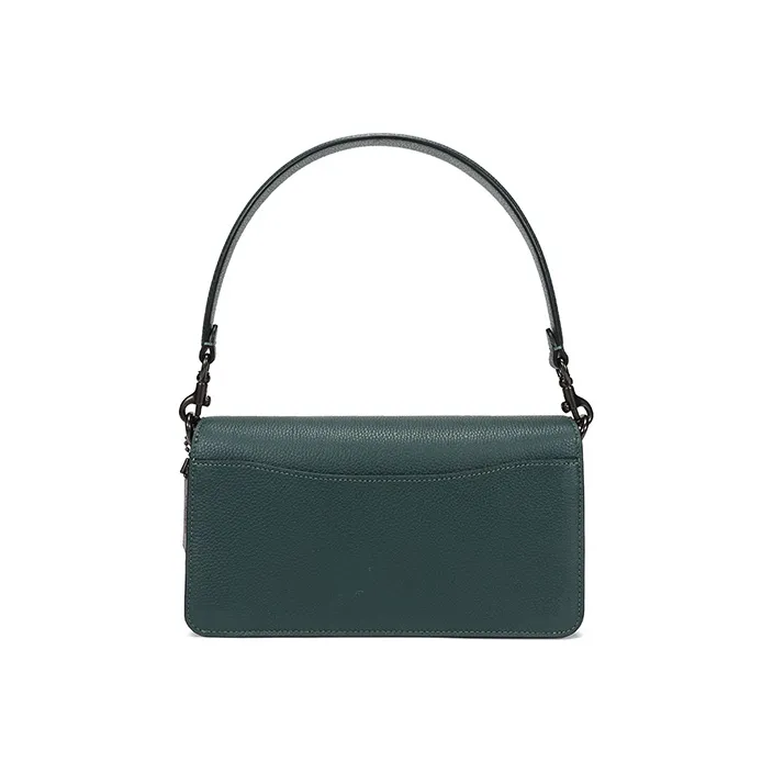 COACH Tabby Leather Shoulder Bag Women's Forest Green Multicolor-3