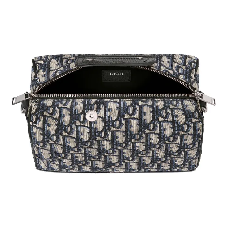 DIOR Lingot Grained Cow Leather Detail Cylinder Bag Handbag Shoulder Bag Crossbody Bag Regular Men's Beige/Black-2