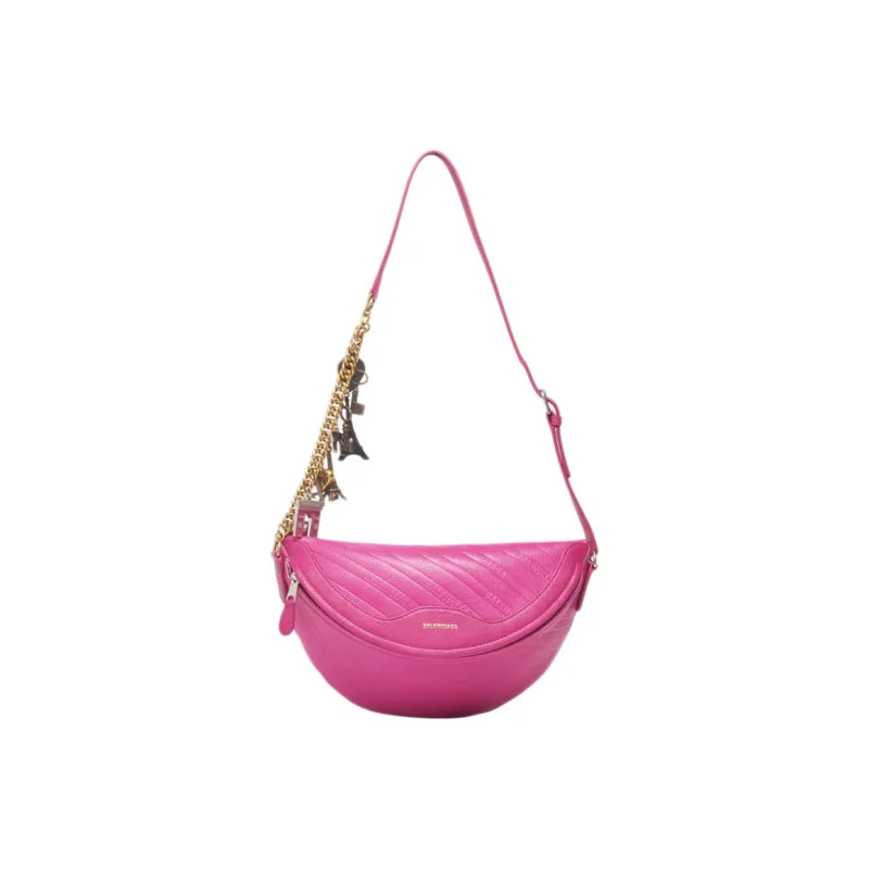 Balenciaga Lambskin With Cow Leather Shoulder Bag Women's Pink-0