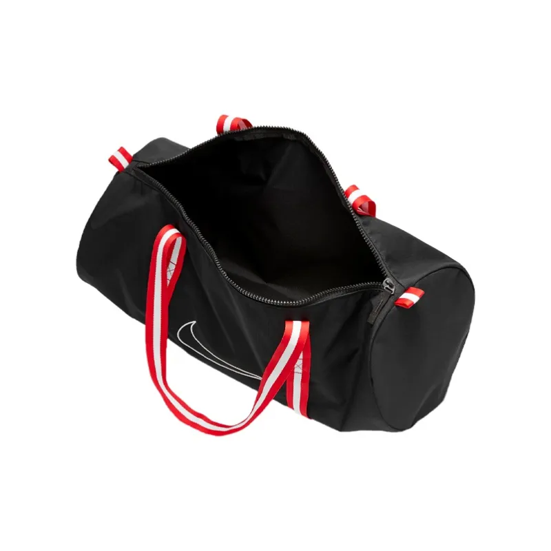 Nike Heritage Polyamide Luggage Bag, One Shoulder Crossbody Handbag, Travel Bag Unisex Black Red-3
