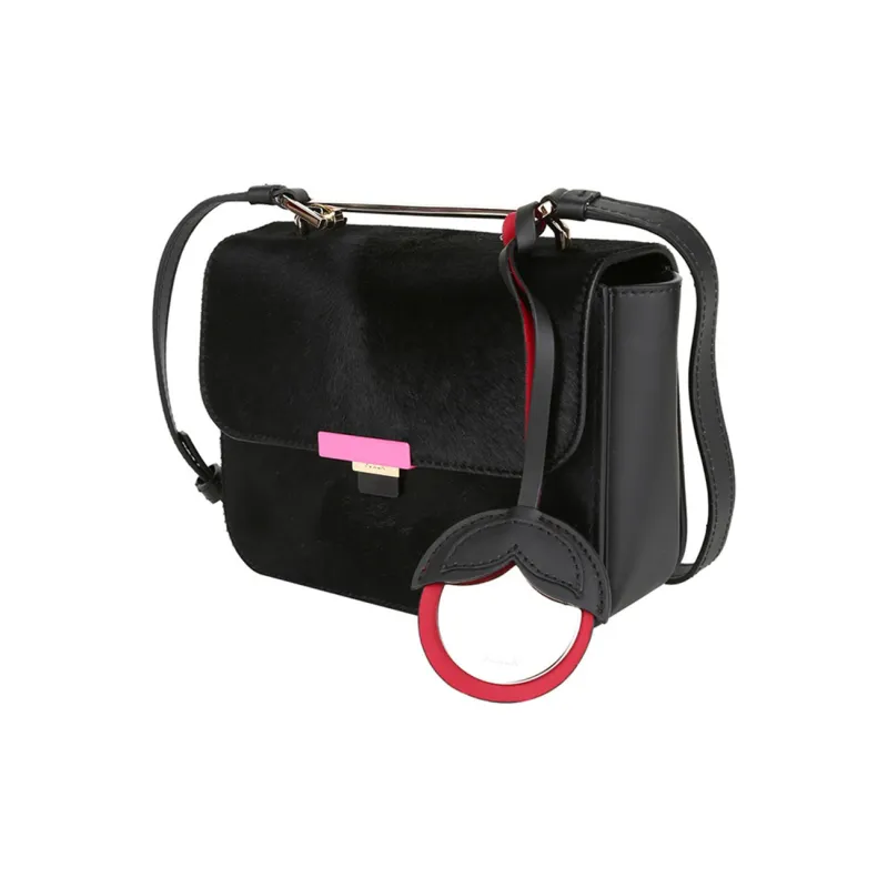 Furla Elisir Leather Shoulder Bag Crossbody Bag Mini Women's Black-2