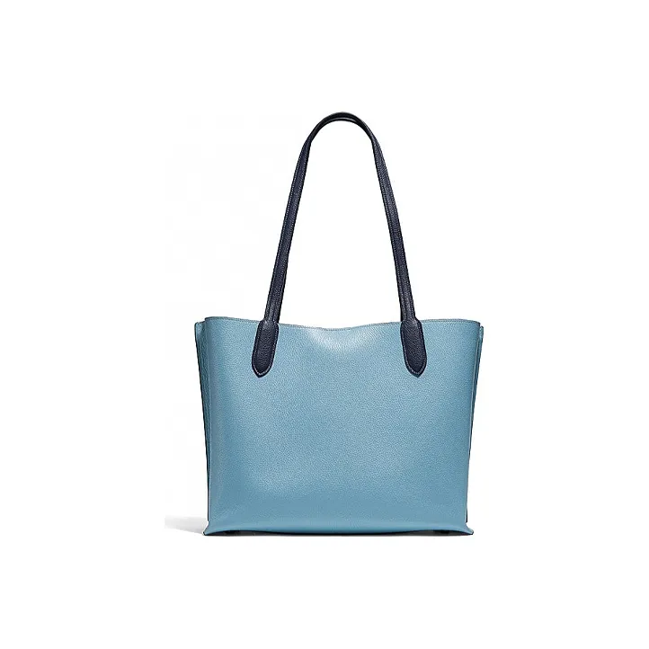 COACH Willow Leather Tote Bag, Shopping Bag, Handbag, Shoulder Bag Tubas Women's Ice Blue-2