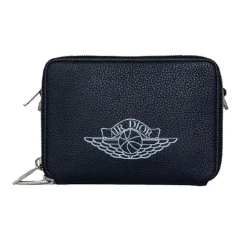 DIOR Jordan Collaboration Leather Camera Bags Crossbody Bag Shoulder Bag Men's Navy