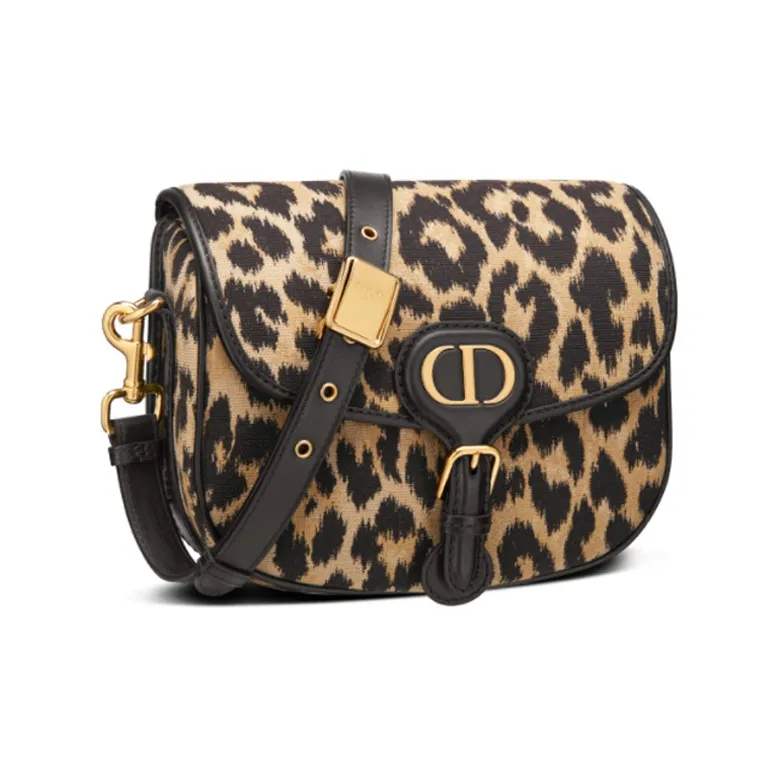 DIOR Bobby Canvas With Leather Shoulder Bag Crossbody Bag Medium Size Women's Brown-1