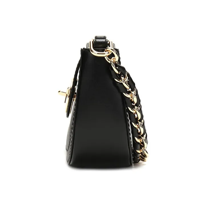 MICHAEL KORS Carmen Leather Crescent Moon Bag Shoulder Bag Women's Black-2