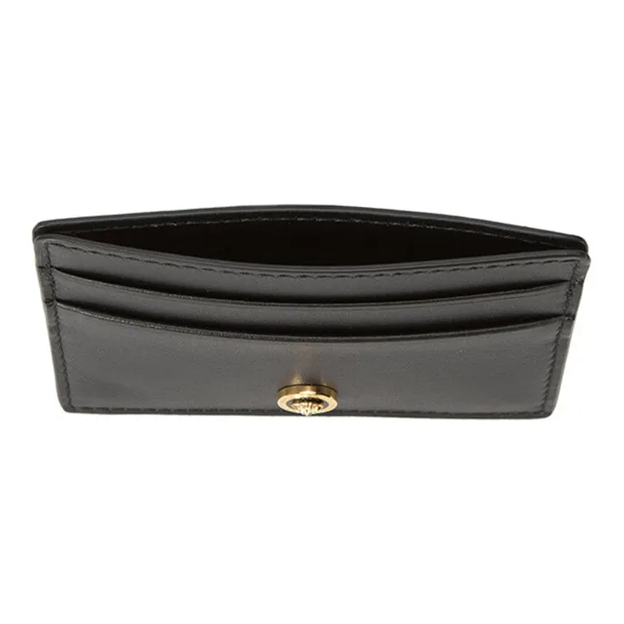 FANSIZHE Cow Leather Card Holder Card Holder Regular Unisex Black-3