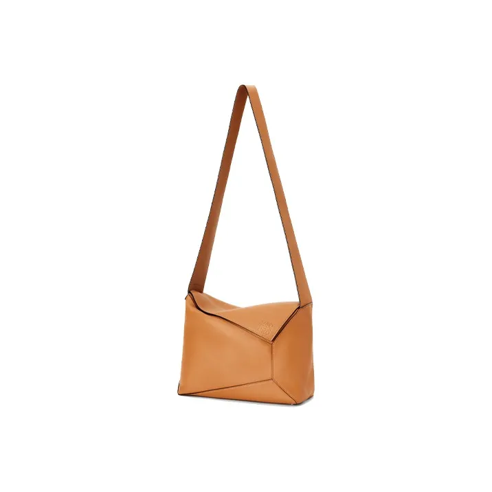 LOEWE Puzzle Napa Calf Leather Handbag Shoulder Bags Men's Camel-2