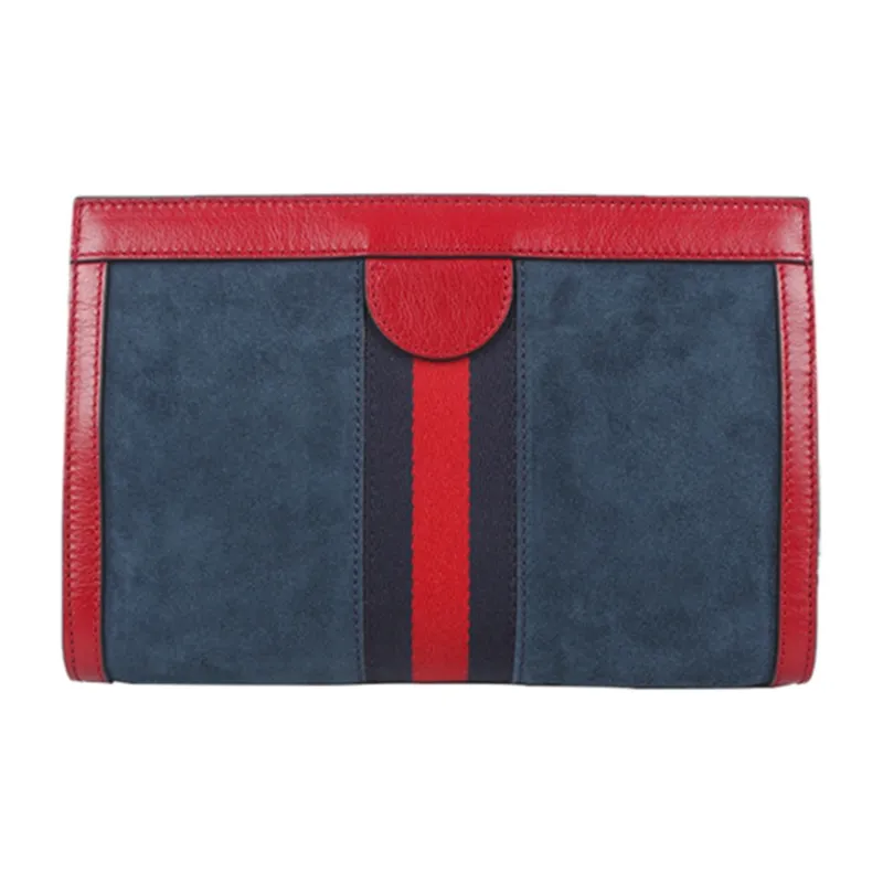 GUCCI Ophidia Patchwork Leather Crossbody Bag, Shoulder Bag Trumpets Women's Navy Blue & Red-2