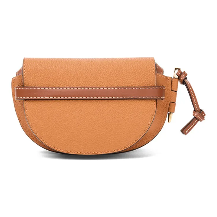 LOEWE Grained Cow Leather Saddle Bag Bowknot Shoulder Bag Crossbody Bag Mini Women's Light Caramel/Light Brown-3