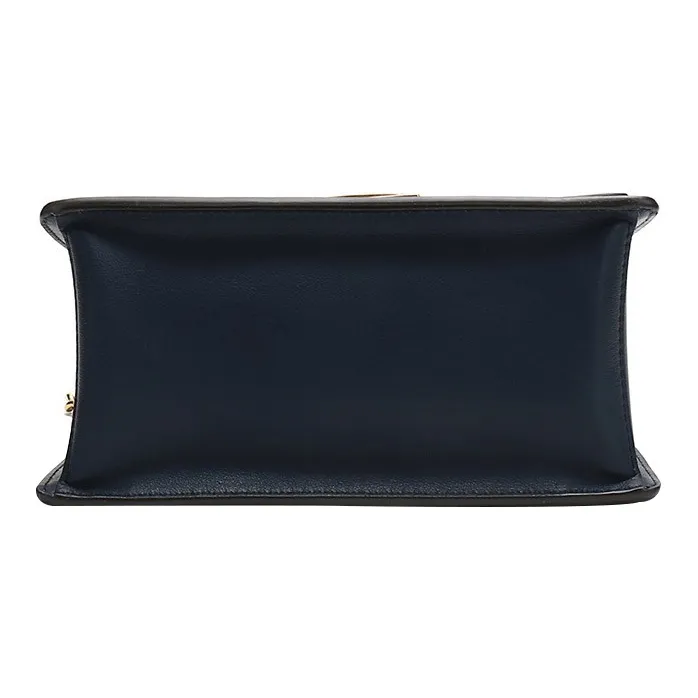 FENDI Leather Shoulder Bag, Crossbody Bag Small Size Women's Dark Blue-4