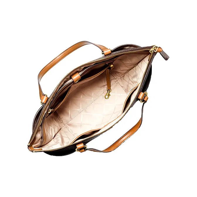 MICHAEL KORS MK Sullivan Coated Canvas/ Tote Bag, Shopping Bag, Handbag Tubas Women's Dark Brown & Acorn Brown-3