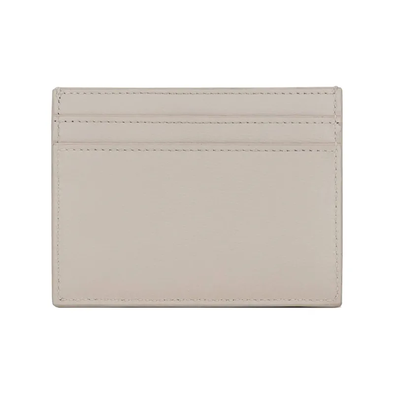 SAINT LAURENT Cow Leather Card Clip Card Holder Women's Vintage White-1