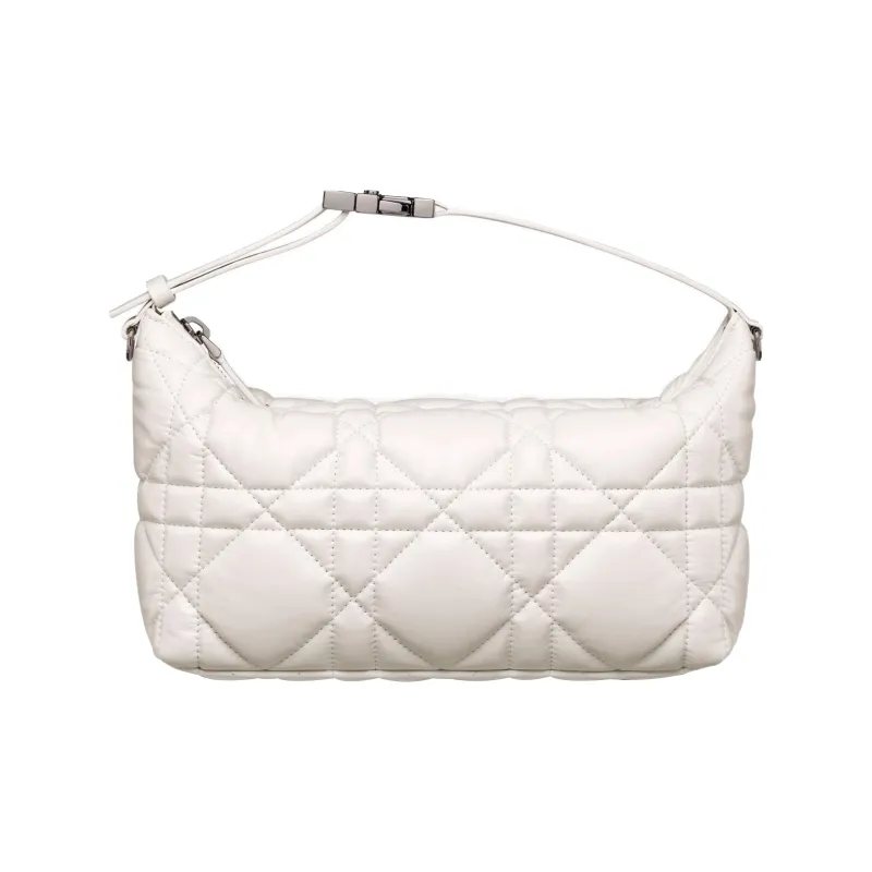 DIOR DiorTravel Cow Leather Lunch Bag Clutch Medium Size Women's Milk White-0