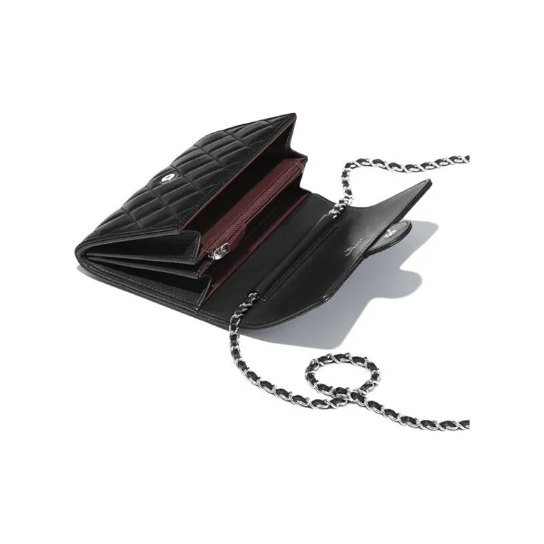 CHANEL Classic Flap CF Smooth Lambskin Flap Bag, Crossbody Bag, One Shoulder Wallet Unisex Black-2