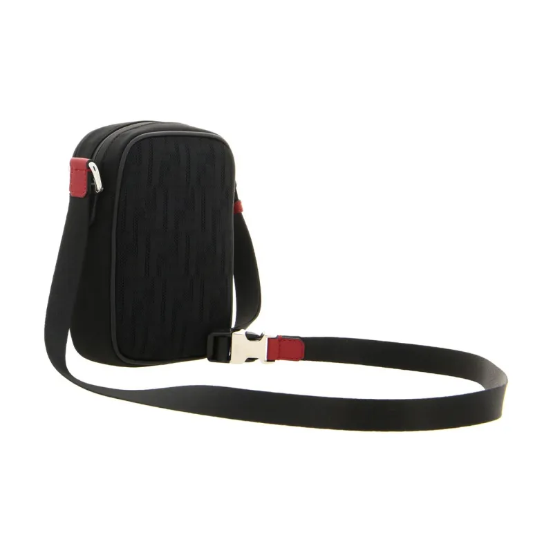 FENDI Mesh Canvas With Leather Vertical Messenger Bag, Camera Bag, Crossbody Bag, Shoulder Bag Men's Black-2
