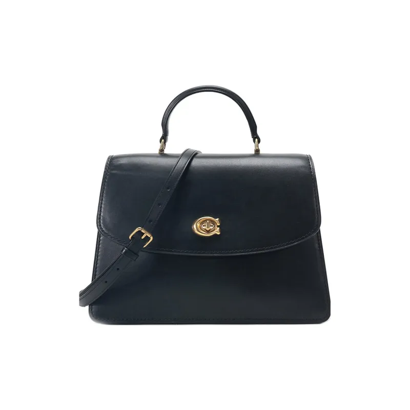 COACH Parker Leather Crossbody Bag Crossbody Handbag Large Size Women's Black-0