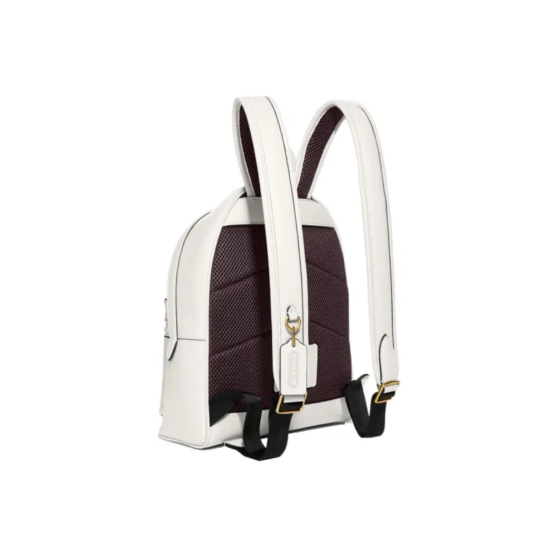 COACH Charter Polished Pebbled Leather Backpack Tubas Women's Chalk White-1