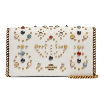 COACH Callie Leather Shoulder Bag, Crossbody Bag Small Size Women's White