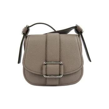 MICHAEL KORS Maxine Cow Leather Shoulder Bag, Crossbody Bag Medium Size Women's Gray