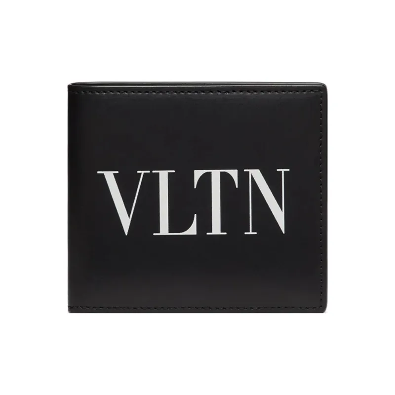 Valentino Calfskin Wallet Men's Black-0