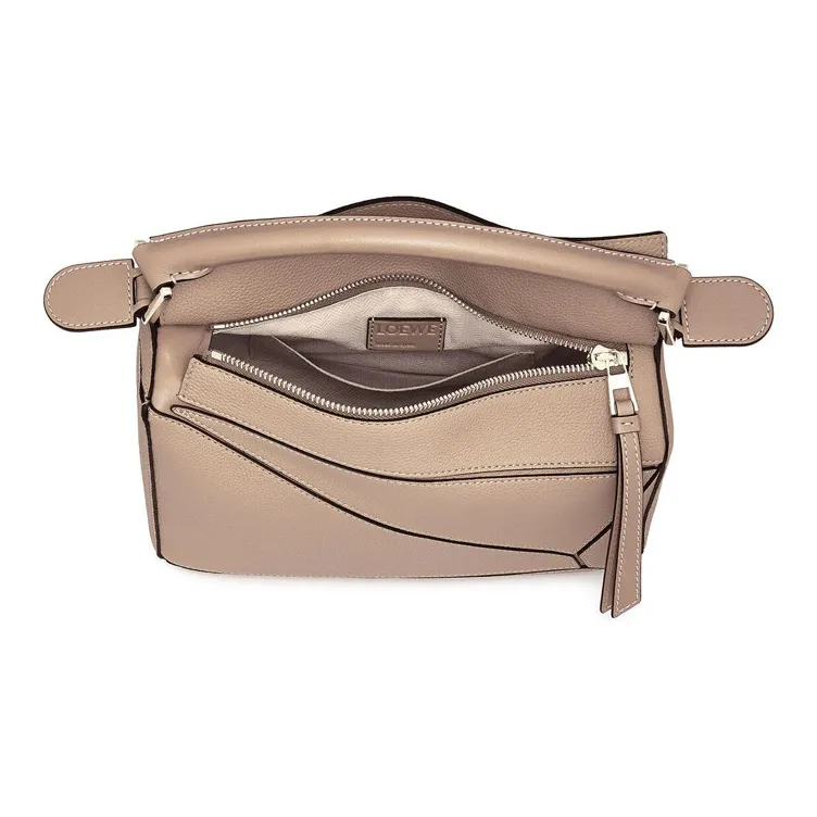 LOEWE Puzzle Cow Leather Puzzle Bag Geometric Bag Handbag Shoulder Bag Crossbody Bag Small Size Women's Light Oat-5