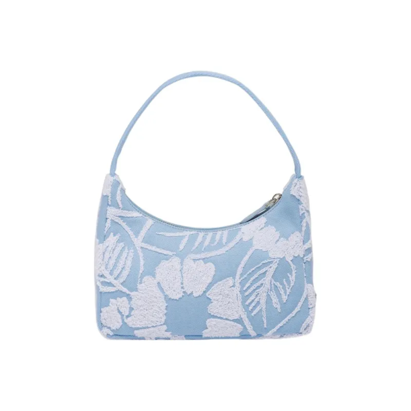 PRADA Re Edition Fabric Shoulder Bag, Handbag Women's Blue/White-2