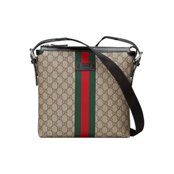 GUCCI Canvas With Leather Canvas Bag Messenger Bag Shoulder Bag Crossbody Bag Small Size Men's Ebony/Black