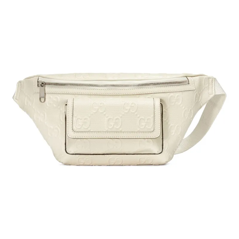 GUCCI Leather Fanny Pack Sling Bags Regular Men's White-0