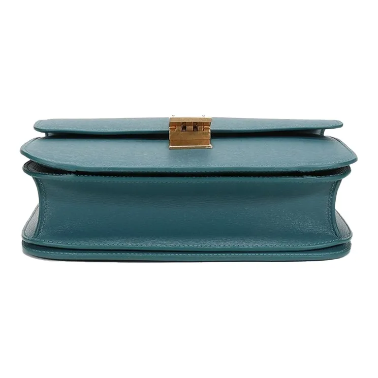 CELINE Classic Bo Softwood Grain Cow Leather Tofu Bag Small Square Bag Crossbody Bag Shoulder Bag Women's Prussian Blue-4