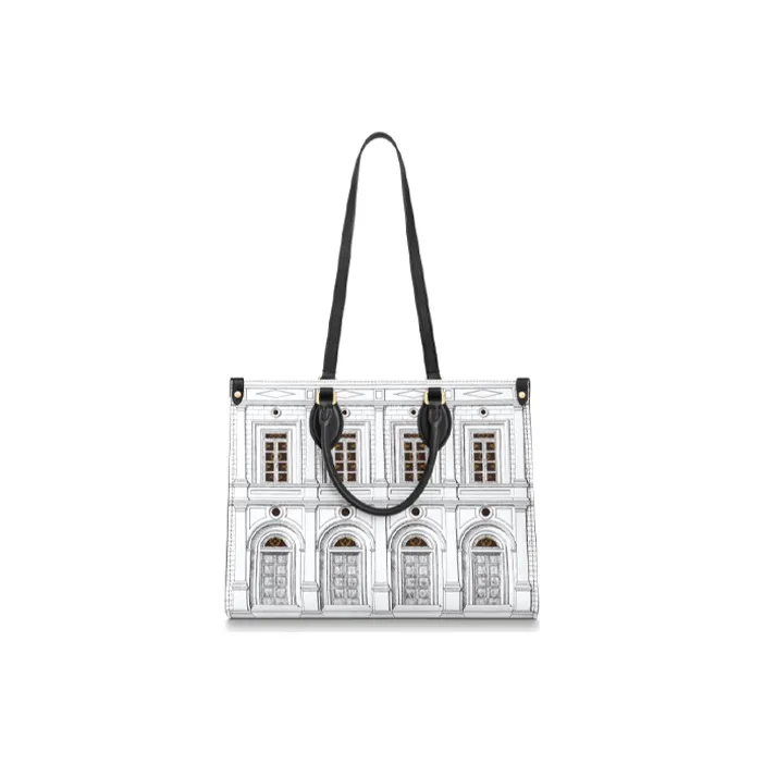 LOUIS VUITTON X Fornasetti Onthego Mm Black/White Calfskin-3