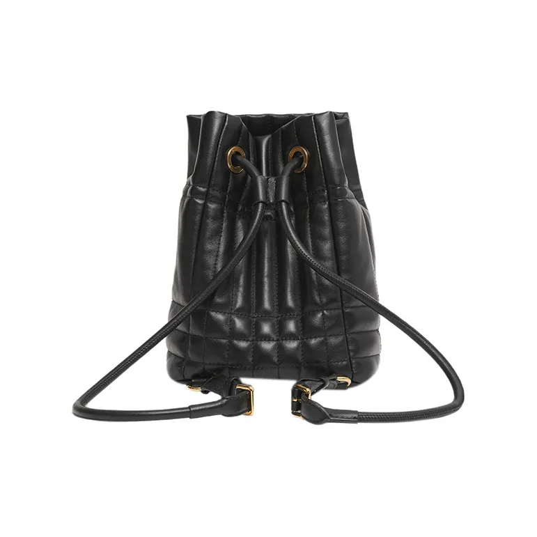 Burberry Lambskin Handbag Storage Bag Backpack Mini Women's Black-3