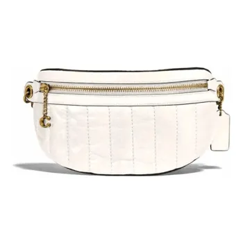 COACH Chain Leather Shoulder Bag, Crossbody Bag, Sling Bag, Fanny Pack Trumpets Women's White