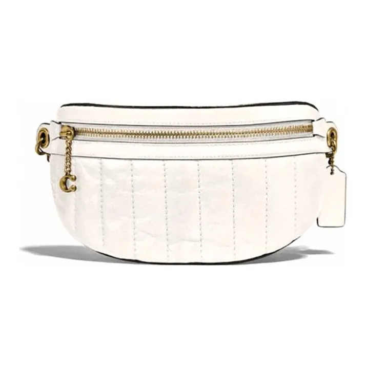 COACH Leather Shoulder Bag, Crossbody Bag, Sling Bag, Fanny Pack Trumpets Women's White-0