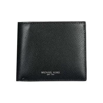MICHAEL KORS MK Warren Leather Card Clip Card Holder Wallets Men's Black