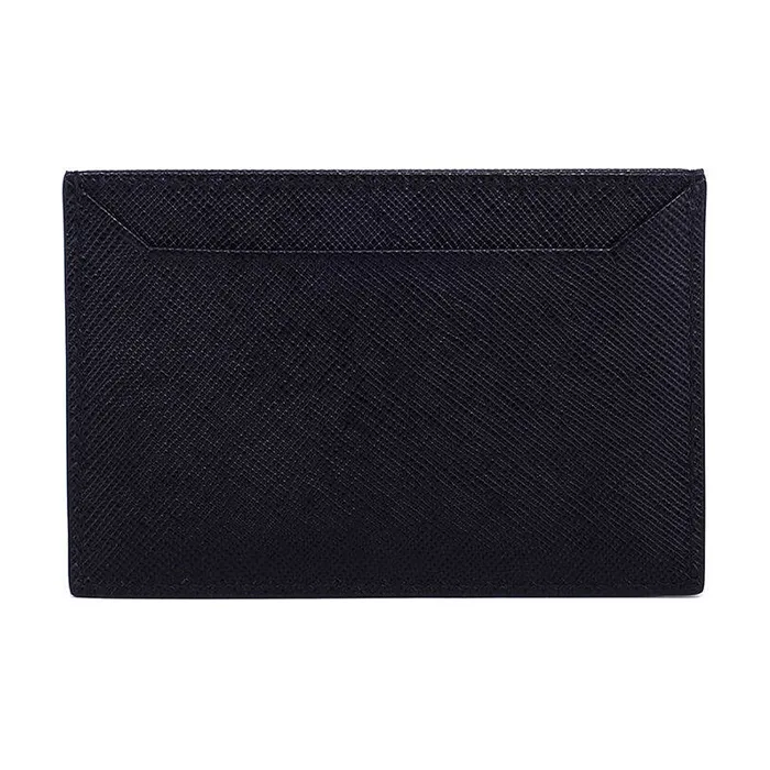 PRADA Saffiano Leather Card Holder Women's Black-3
