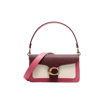 COACH Tabby Leather Wine God Bag Portable Shoulder Bag Women's Rose Red Burgundy