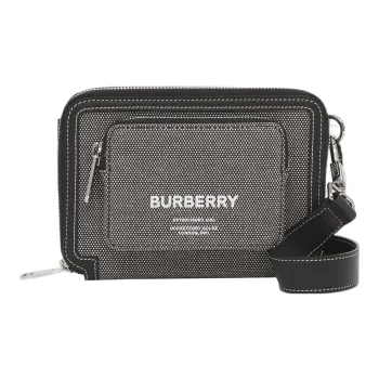 Burberry Cotton Canvas Messenger Bag Shoulder Bag Crossbody Bag Men's Gray