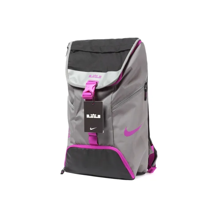 Nike Polyester Backpack Regular Unisex Gray Purple Metallic-2