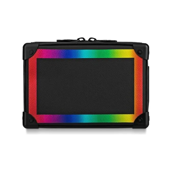 LOUIS VUITTON Soft Trunk Taiga Mini Black/Rainbow-2